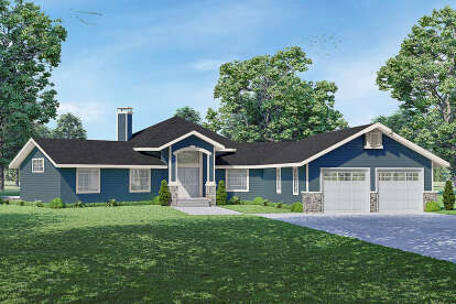 Craftsman House Plan #035-00970 Elevation Photo