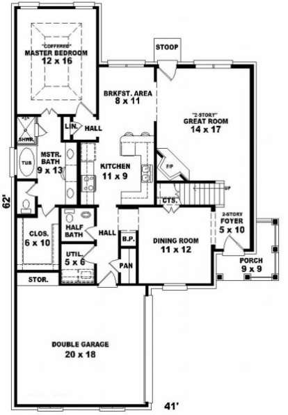 First Floor for House Plan #053-00316