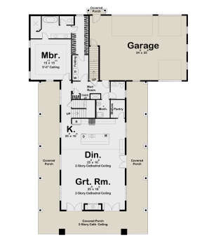 Barn Plan: 3,205 Square Feet, 4 Bedrooms, 3.5 Bathrooms - 963-00627