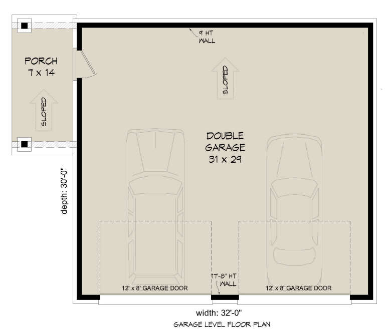Modern 2 Car Garage Plan - 960 Square Feet | Floor Plan #940-00409 ...