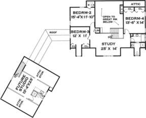 Upper Floor for House Plan #033-00058