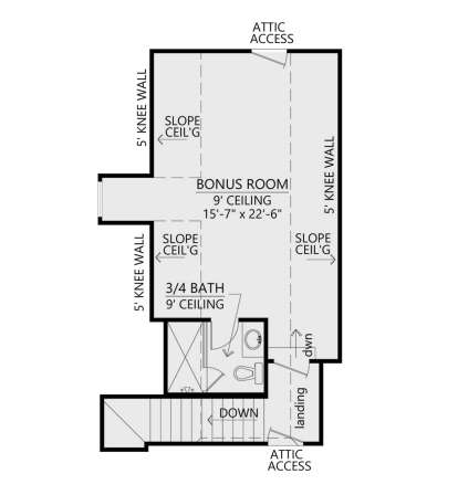 Bonus Room for House Plan #4534-00069