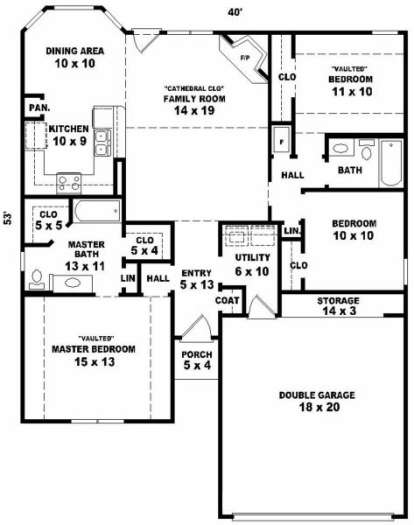 Floorplan for House Plan #053-00318