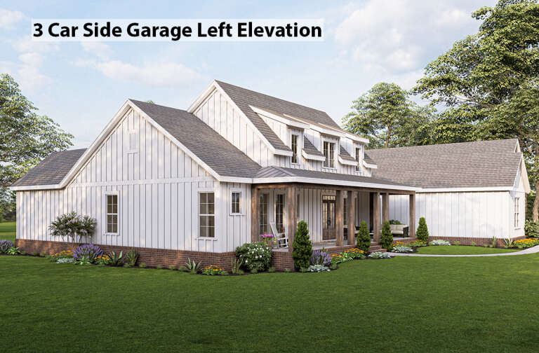 Modern Farmhouse House Plan #009-00309 Elevation Photo
