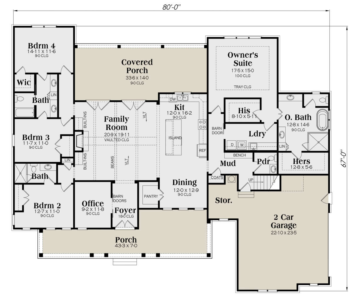 Main Floor for House Plan #009-00309