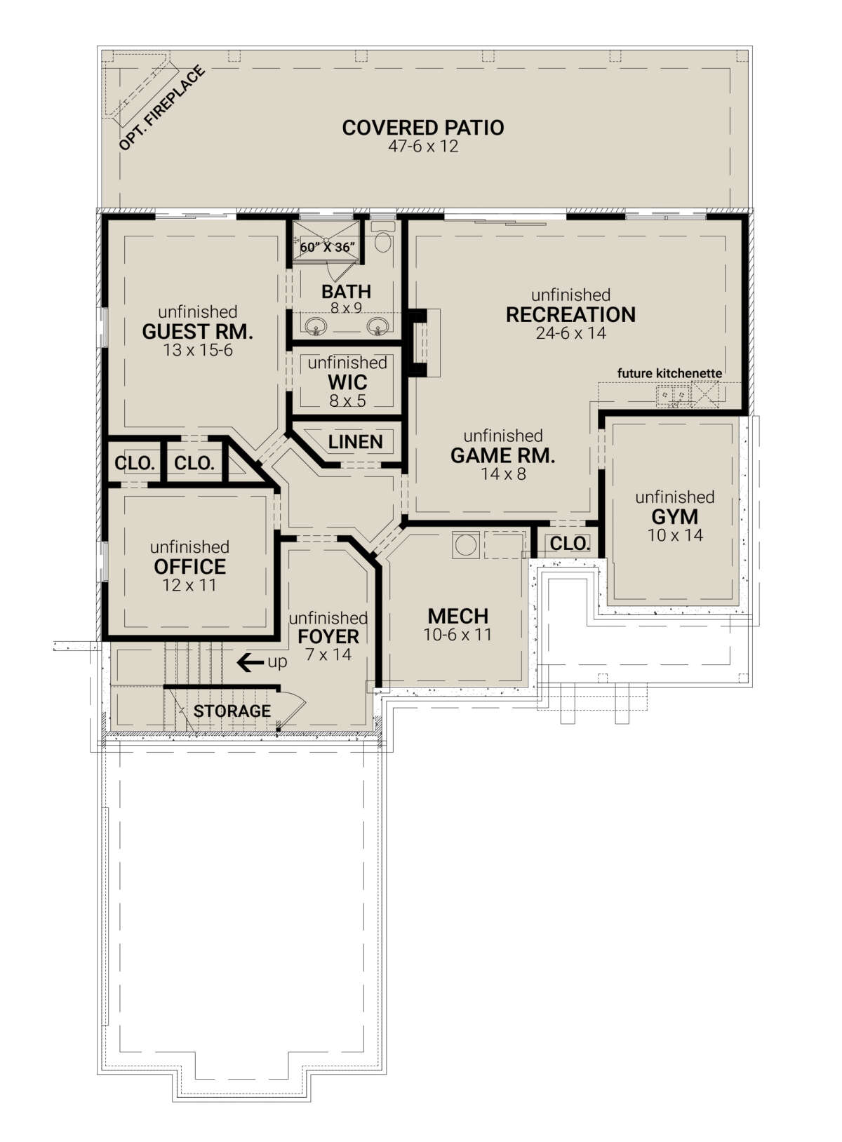 Basement for House Plan #4195-00043