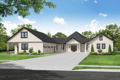 Farmhouse House Plan #035-00974 Elevation Photo