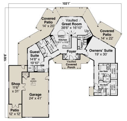 Main Floor for House Plan #035-00974