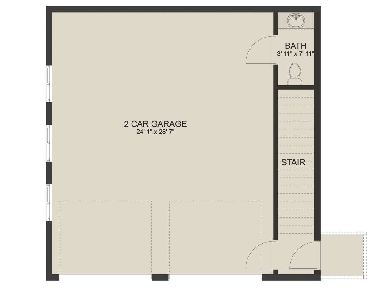 Garage Floor for House Plan #2802-00124