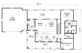 Main Floor w/ Basement Stair Location for House Plan #009-00310