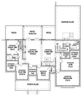Basement for House Plan #4195-00044