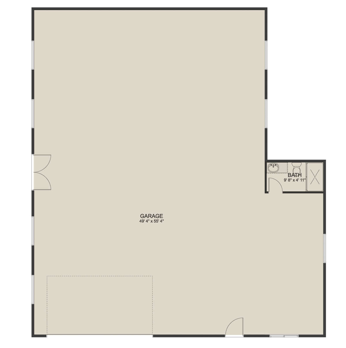 Garage Floor for House Plan #2802-00125