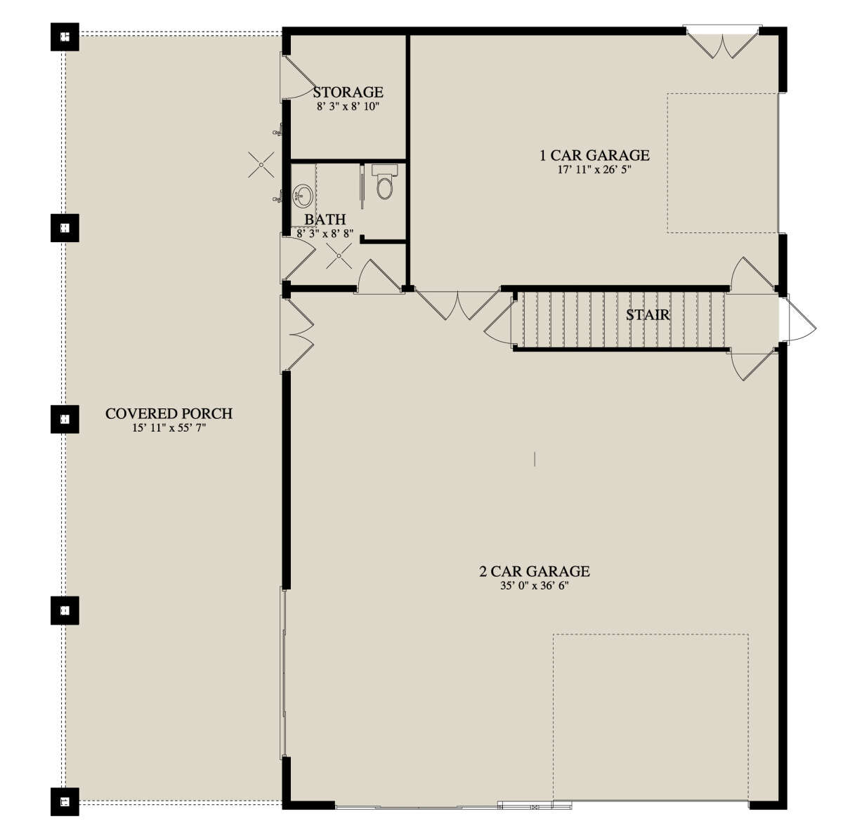 Garage Floor for House Plan #2802-00128