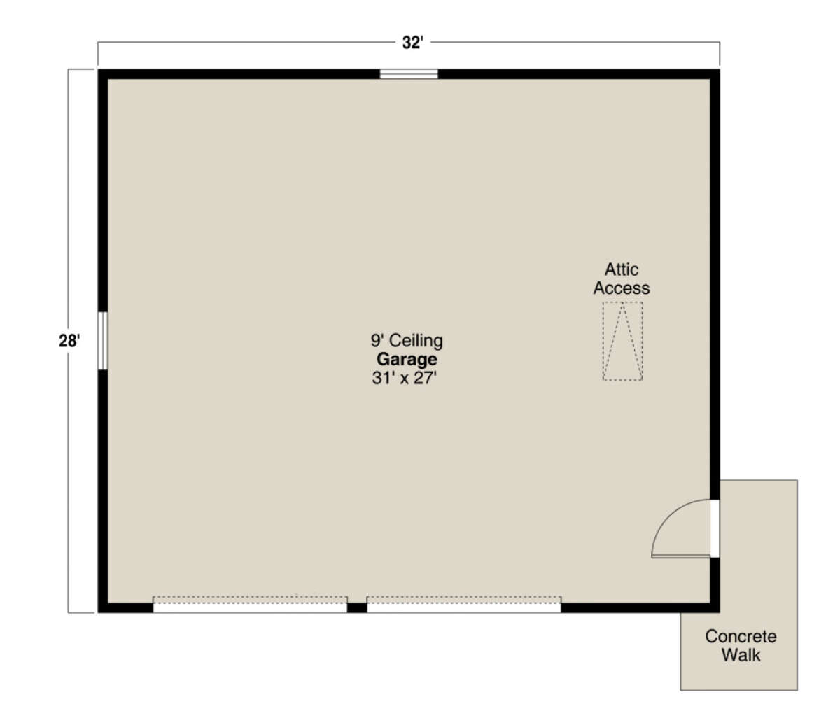 Garage Floor for House Plan #035-00978