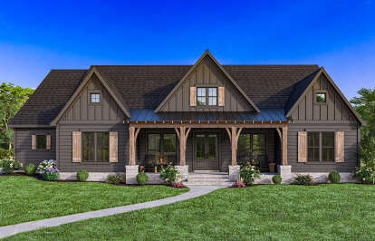 Modern Farmhouse House Plan #4534-00070 Elevation Photo