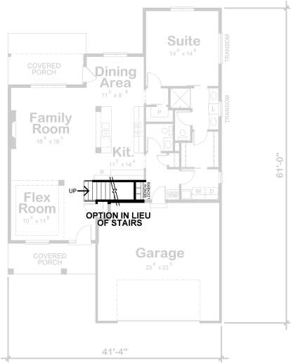 Main Floor w/o Basement Stairs Option for House Plan #402-01728