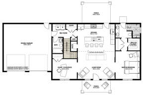 Main Floor w/ Basement Stair Location for House Plan #2699-00032