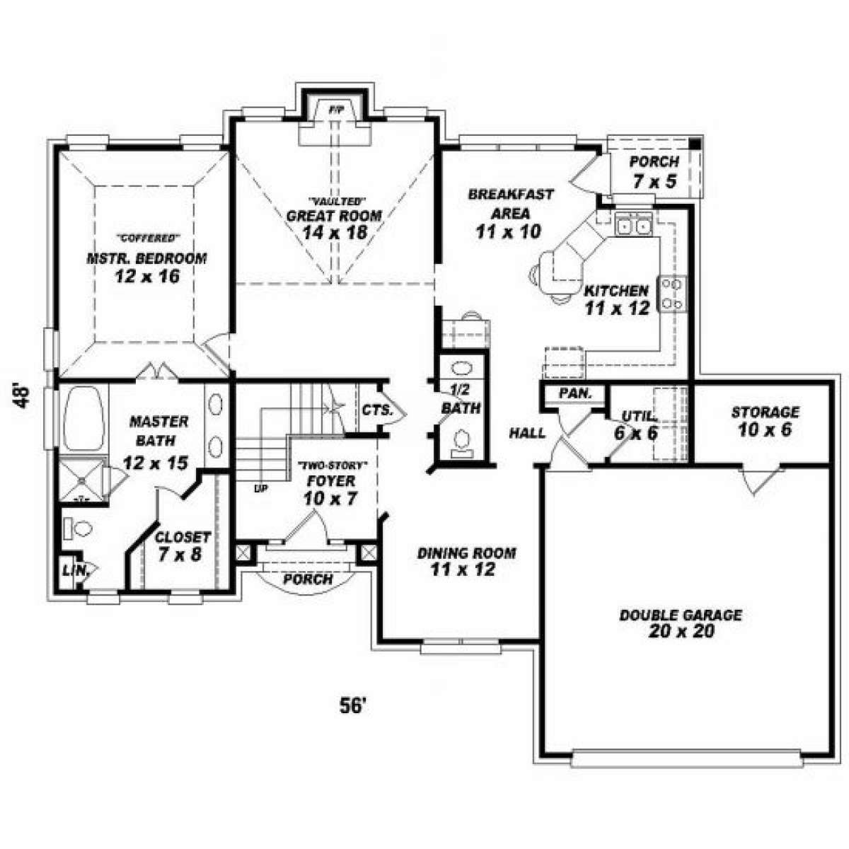 First Floor for House Plan #053-00322