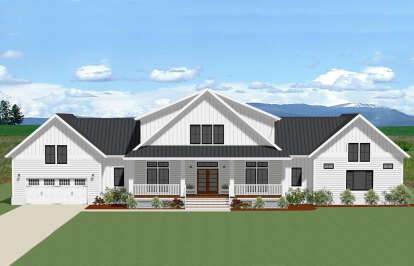 4 Bed, 3 Bath, 3718 Square Foot House Plan - #6849-00115