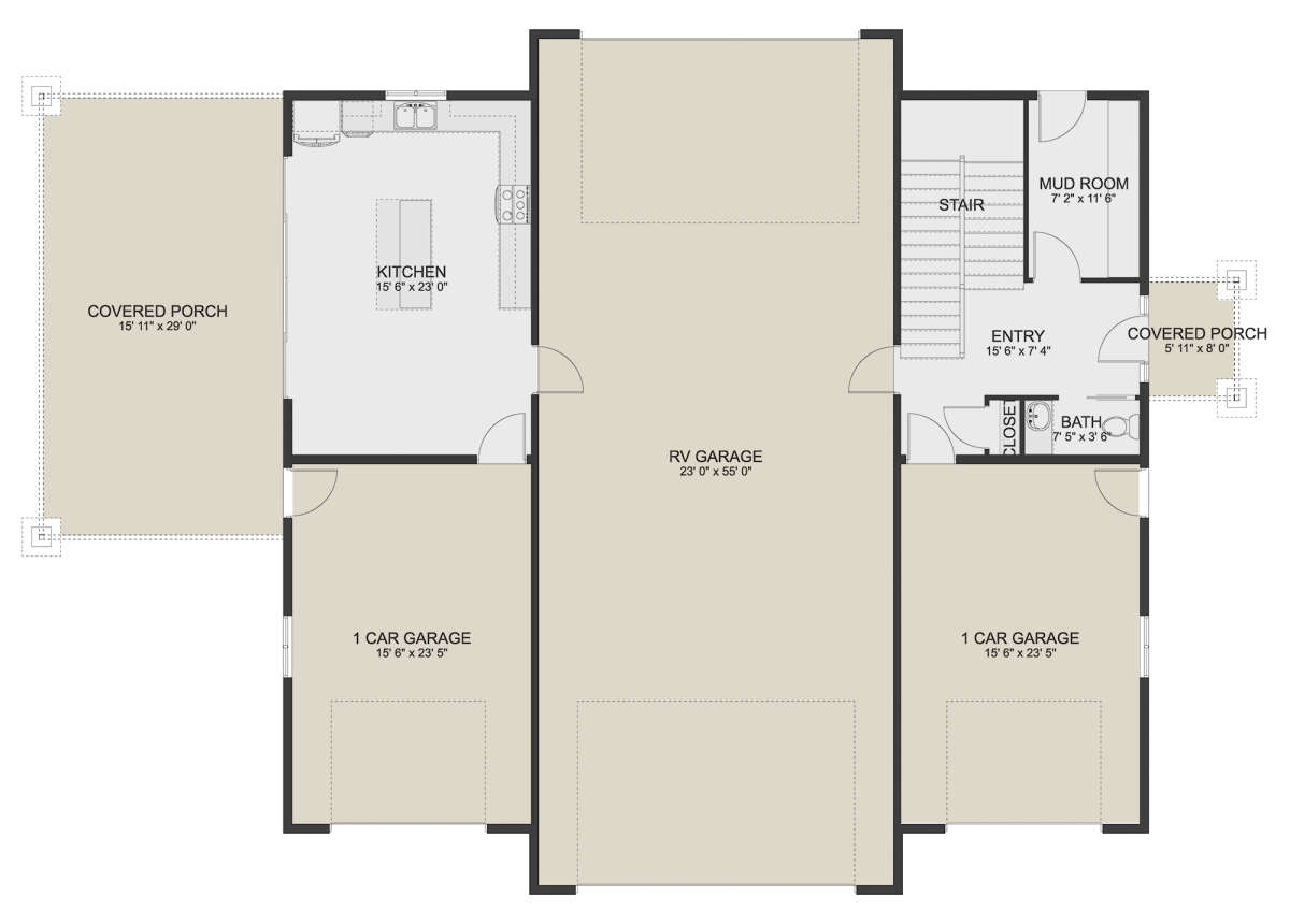 Garage Floor for House Plan #2802-00131