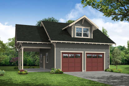 0 Bed, 1 Bath, 985 Square Foot House Plan - #035-00986