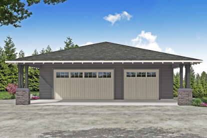 Prairie House Plan #035-00987 Elevation Photo