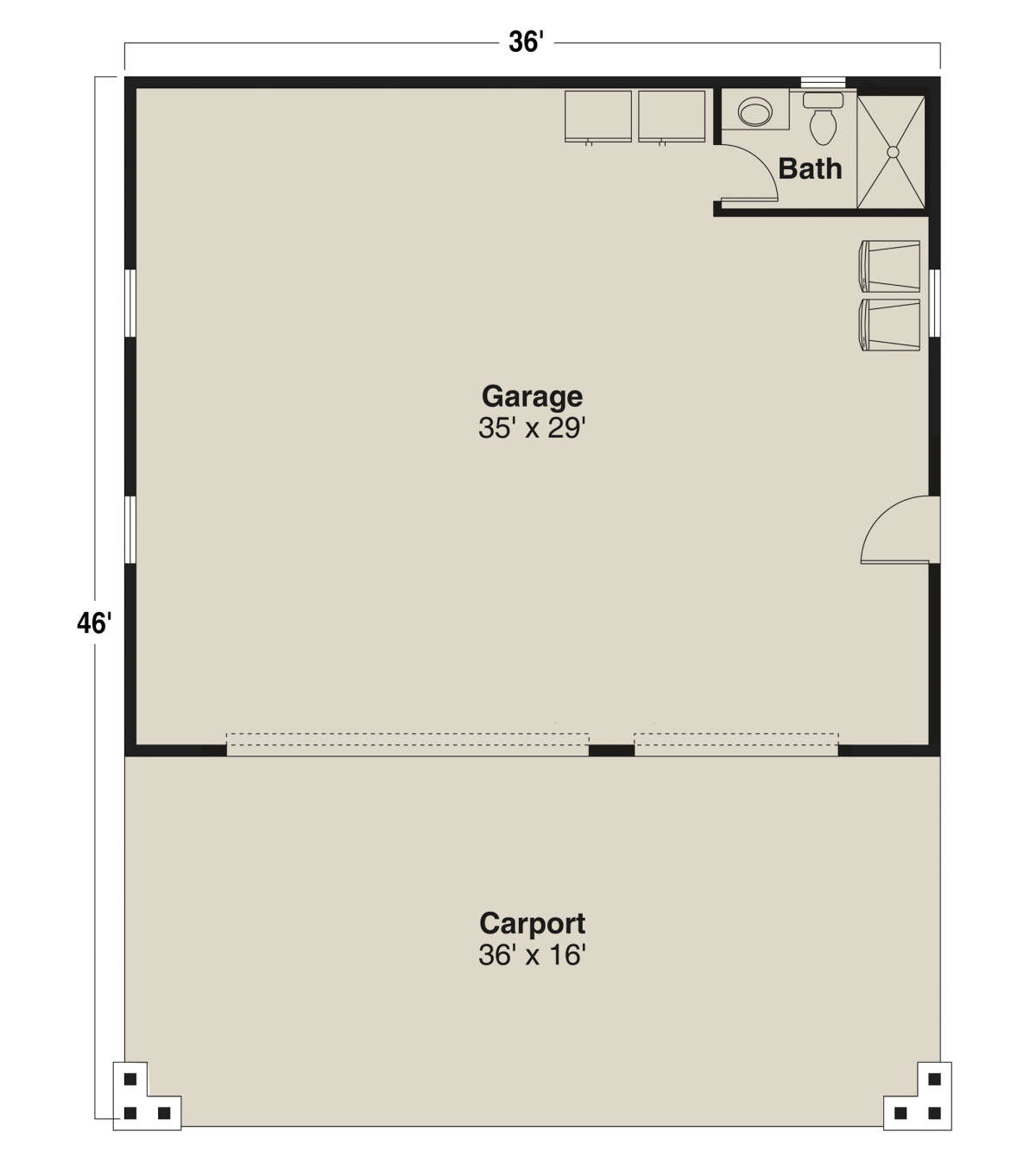 Garage Floor for House Plan #035-00987
