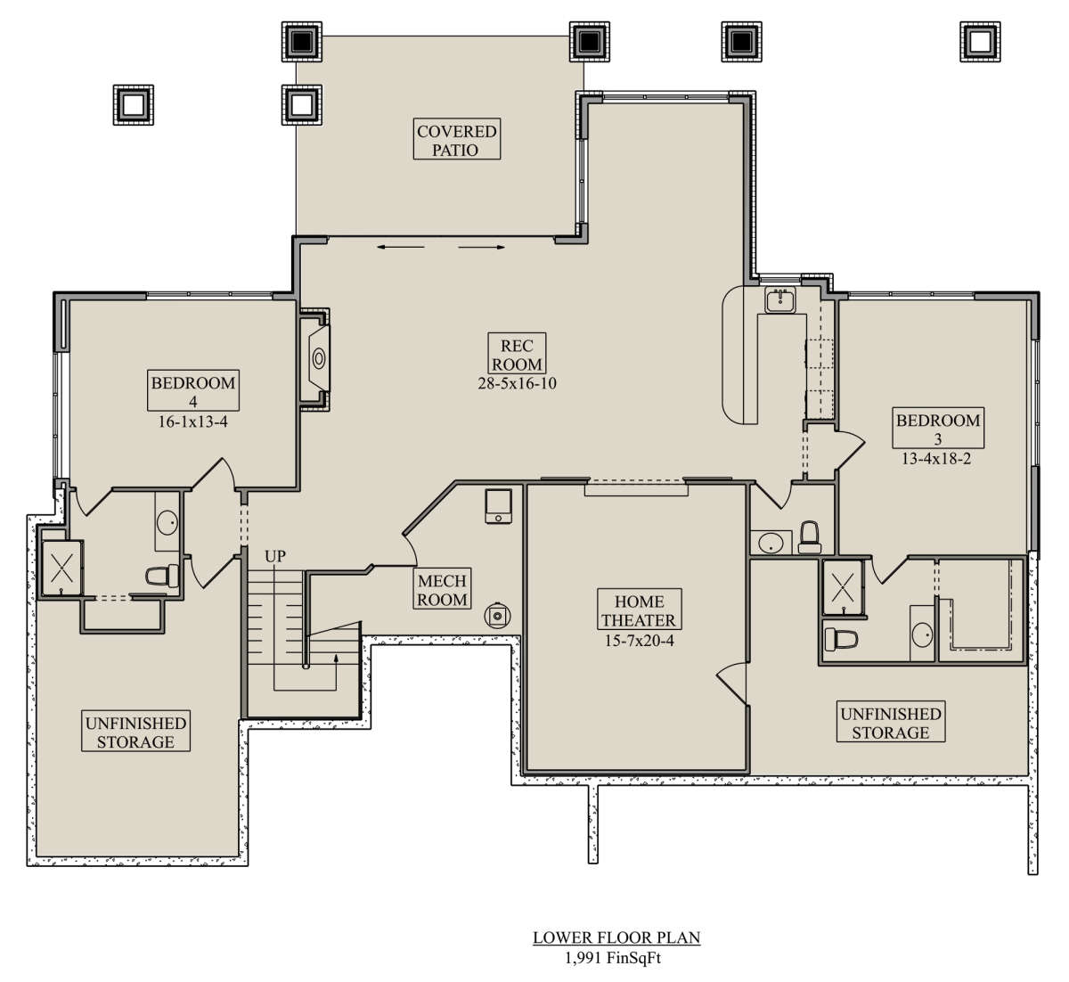 Basement for House Plan #5631-00163