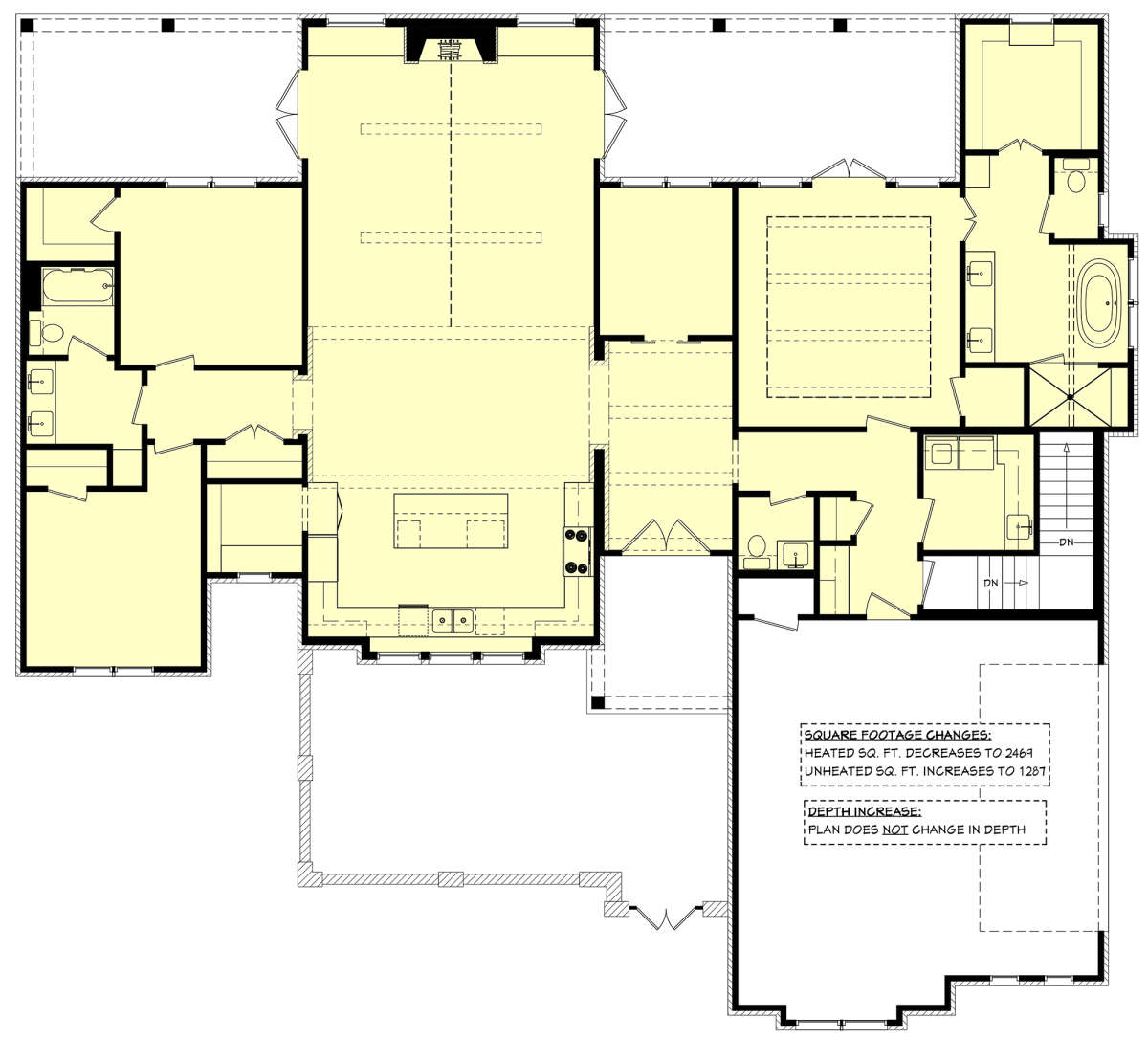 Main Floor w/ Basement Stair Location for House Plan #041-00265