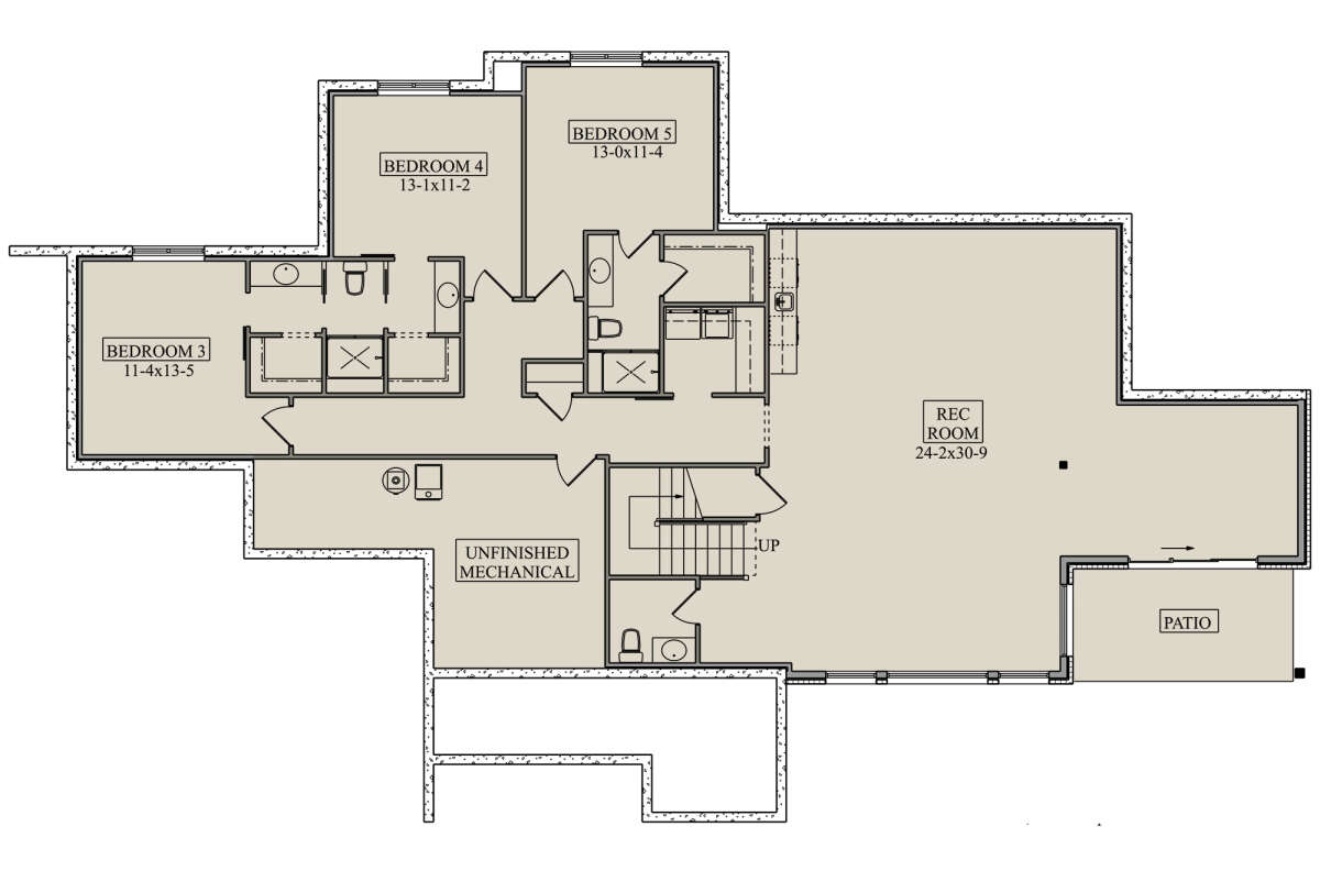 Basement for House Plan #5631-00164