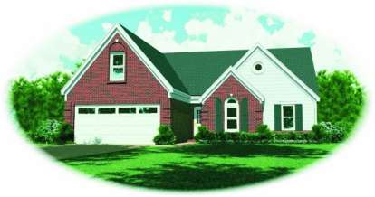 3 Bed, 2 Bath, 1363 Square Foot House Plan - #053-00328