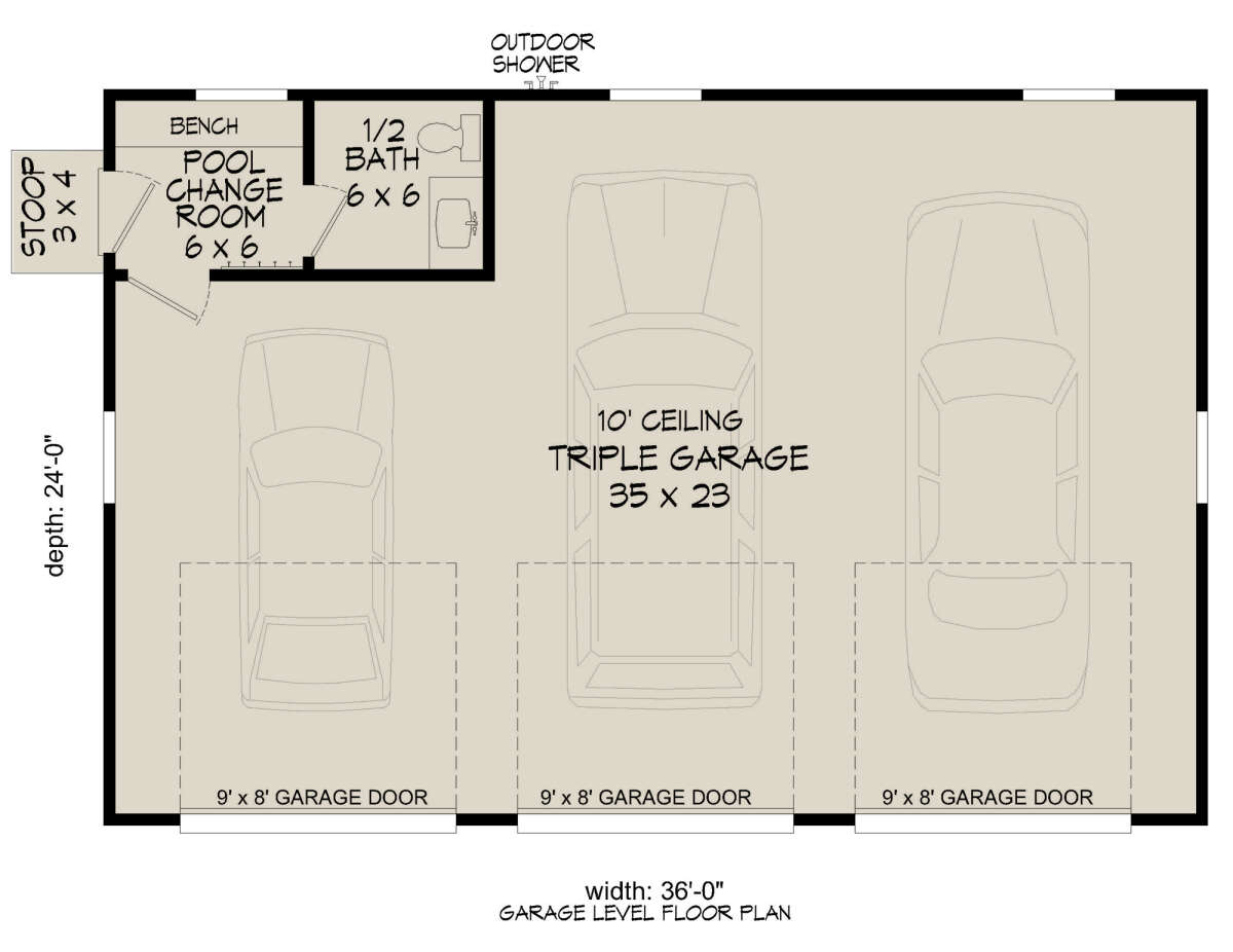 Garage Floor for House Plan #940-00447
