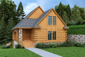 Log House Plan #048-00283 Elevation Photo