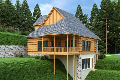 Log House Plan #048-00283 Elevation Photo