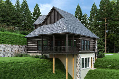 Log House Plan #048-00283 Elevation Photo