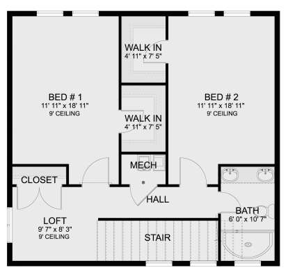 Second Floor for House Plan #2802-00138