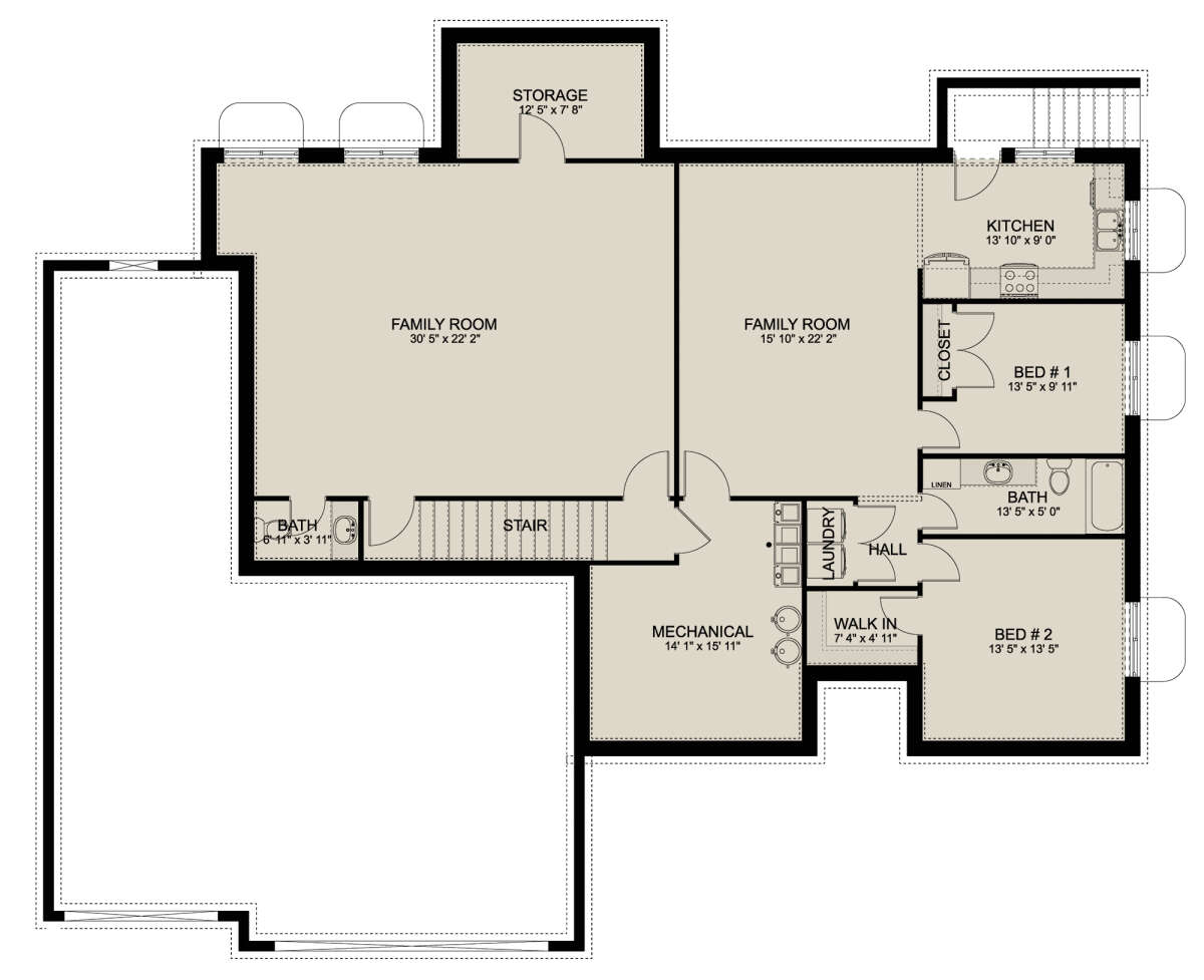 Basement for House Plan #2802-00138