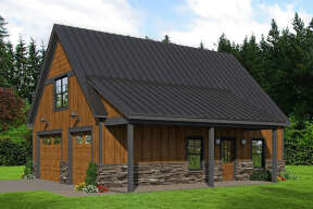 Cabin House Plan #940-00450 Elevation Photo