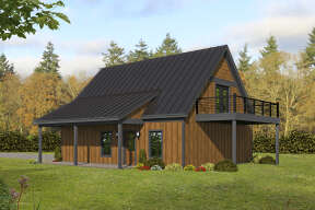 Cabin House Plan #940-00450 Elevation Photo