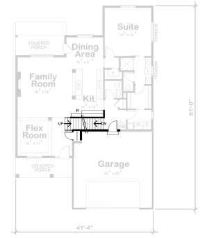 Main Floor w/ Basement Stair Location for House Plan #402-01736