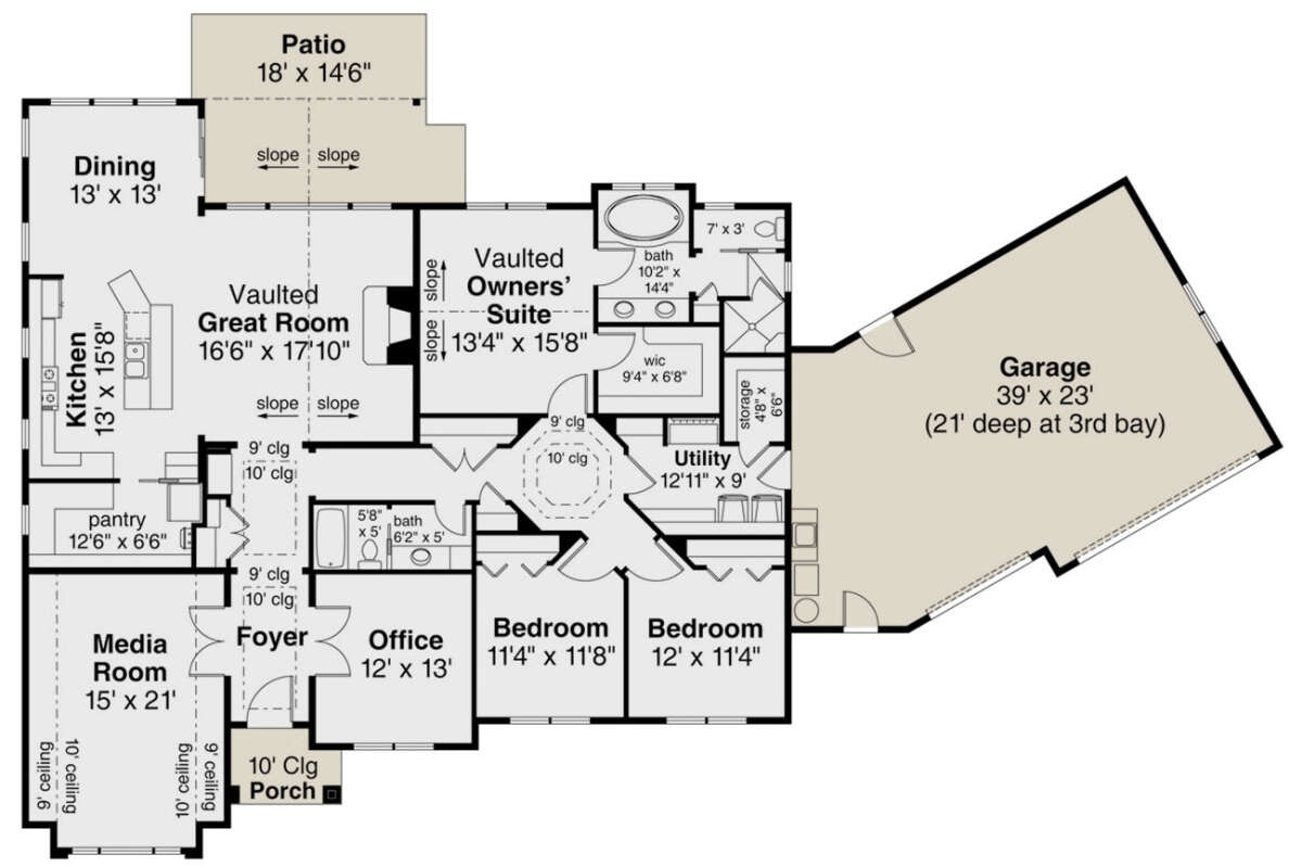Main Floor for House Plan #035-00989