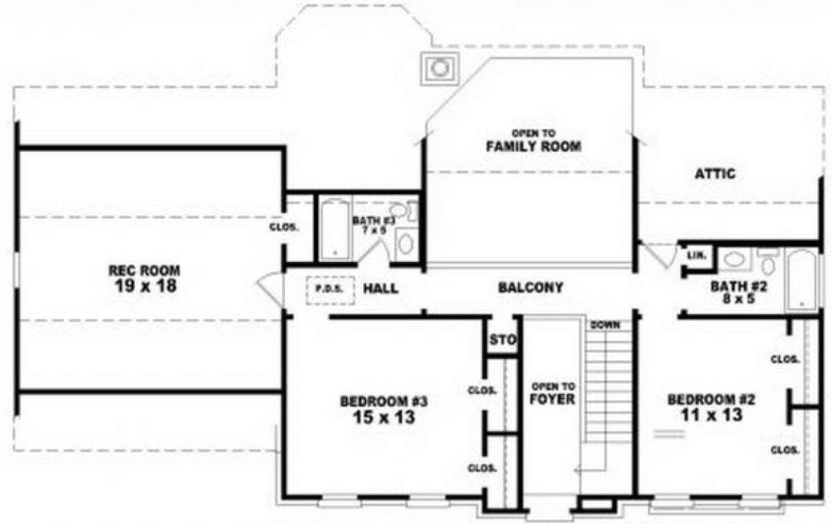 Second Floor for House Plan #053-00335