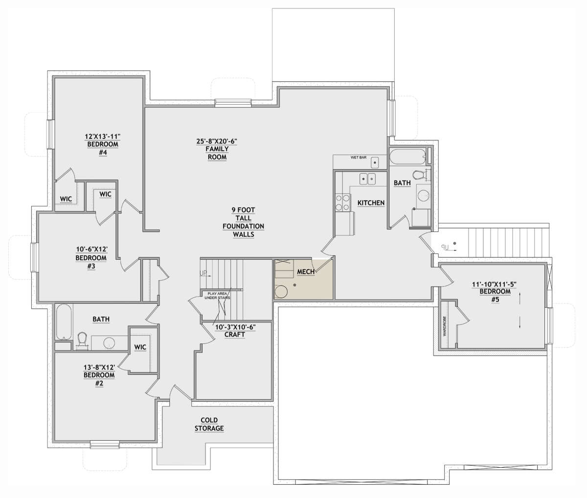Basement for House Plan #8768-00046