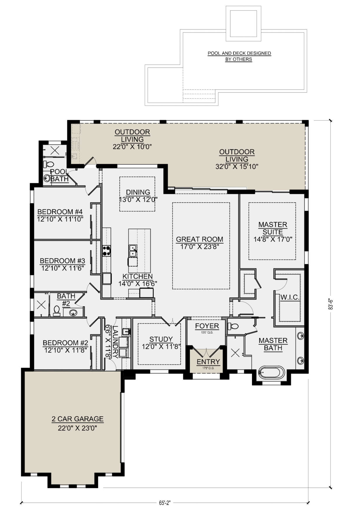 Contemporary Plan: 2,814 Square Feet, 4 Bedrooms, 3 Bathrooms - 5565-00141