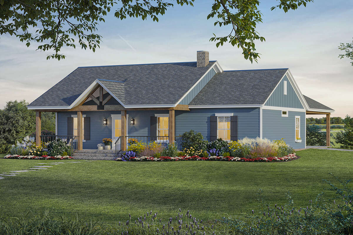 Country House Plan with 1558 Square Feet and 3 Bedrooms from Dream