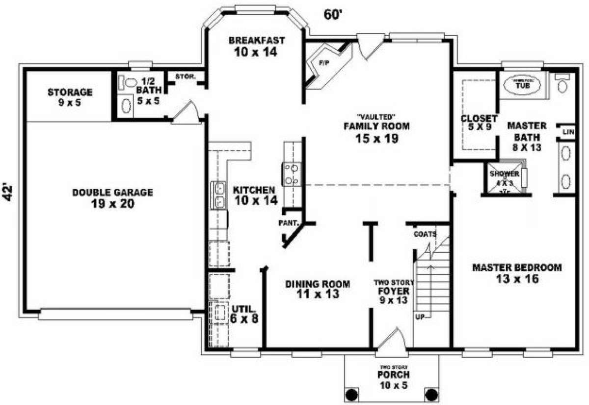 First Floor for House Plan #053-00337