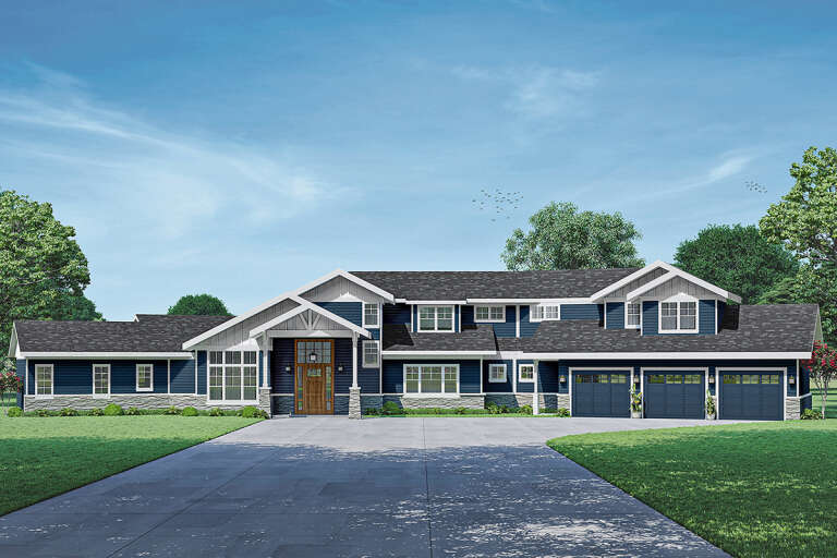 Craftsman House Plan #035-00992 Elevation Photo