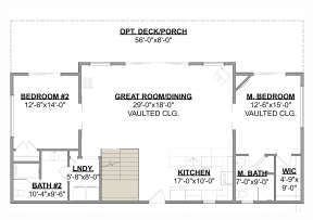 Main Floor w/ Basement Stair Location for House Plan #1462-00040