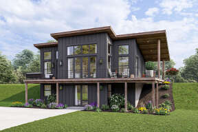 Modern  House Plan #1462-00041 Elevation Photo