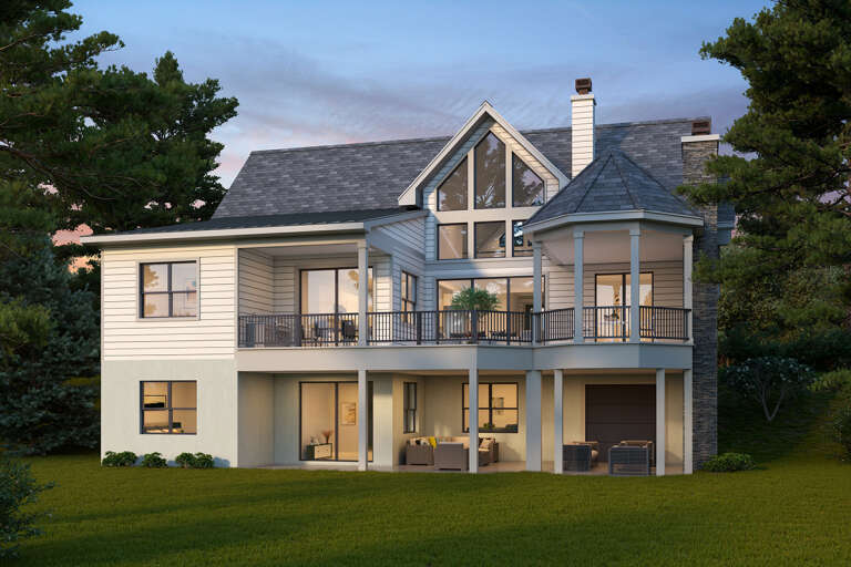 Lake Front House Plan #5565-00153 Elevation Photo